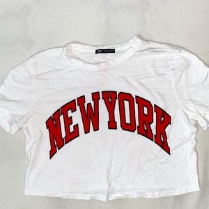 new york zara cropped shirt